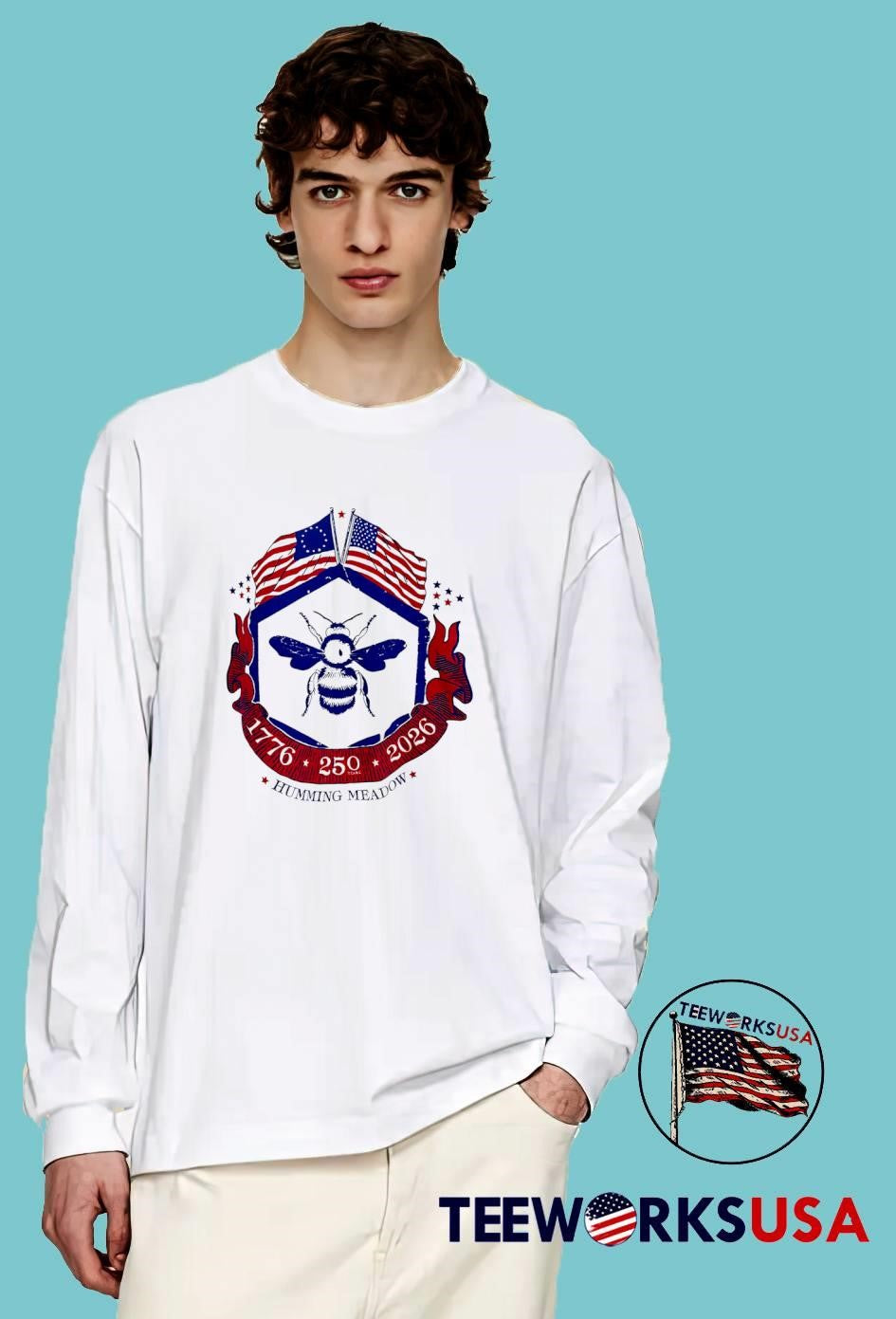 Humming Meadow Bee Patriotic 1776 250 2026 Anniversary shirt