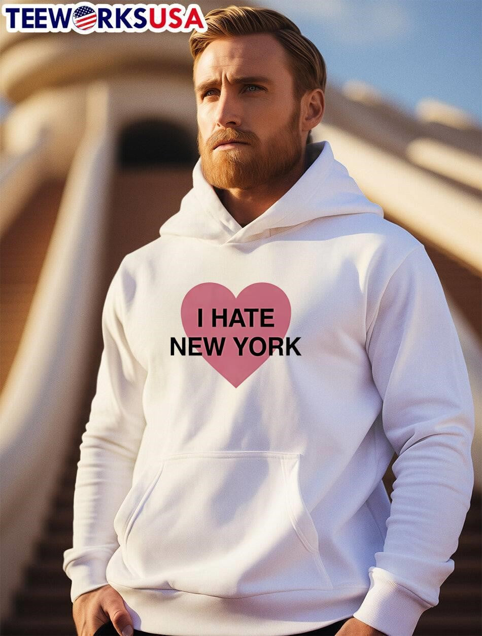 I Hate New York Pink Heart shirt