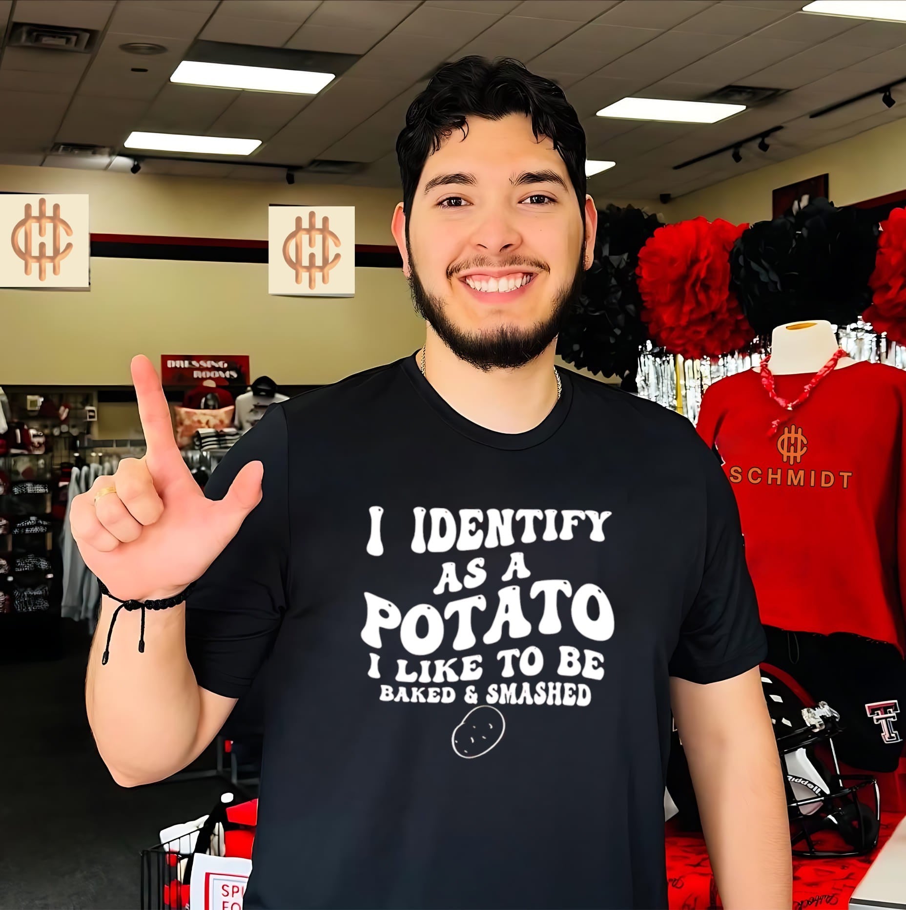 I identify as a potato I like to be baked and smashed shirt