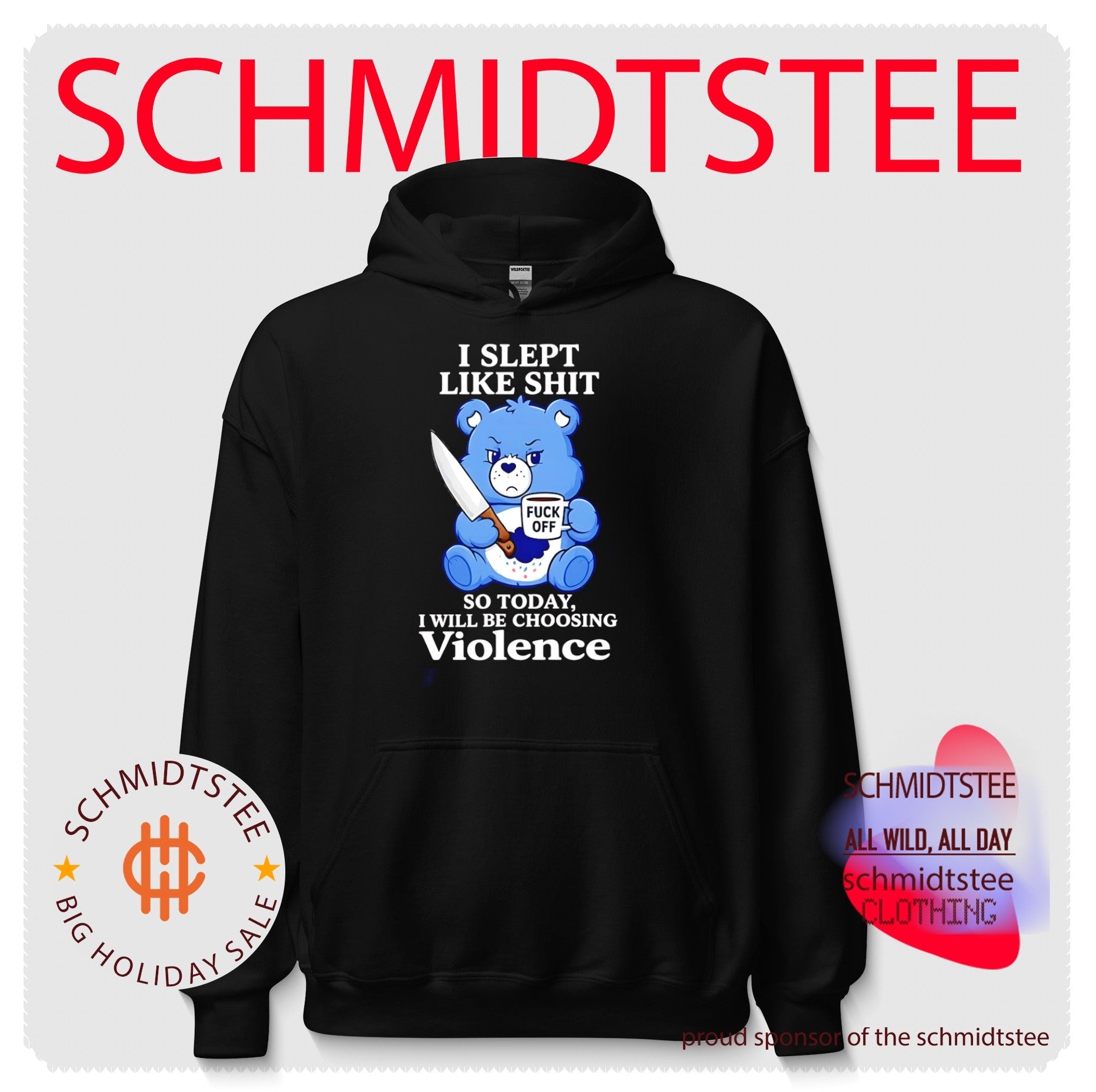 I slept like shit so today I will be choosing violence cartoon bear shirt