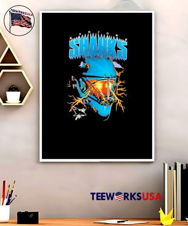 Ice Hockey Goalie Mask Lightning Bolt San Jose Sharks shirt