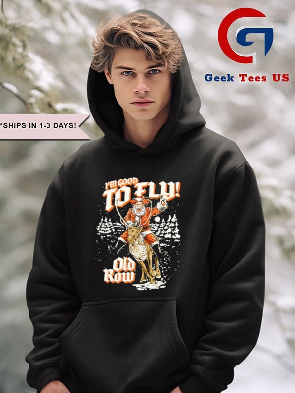 I’m good to fly Santa Claus wearing a cowboy hat and riding a reindeer shirt