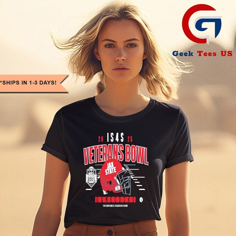 Jacksonville State Gamecocks 2025 IS4S Salute to Veterans Bowl helmet T-shirt