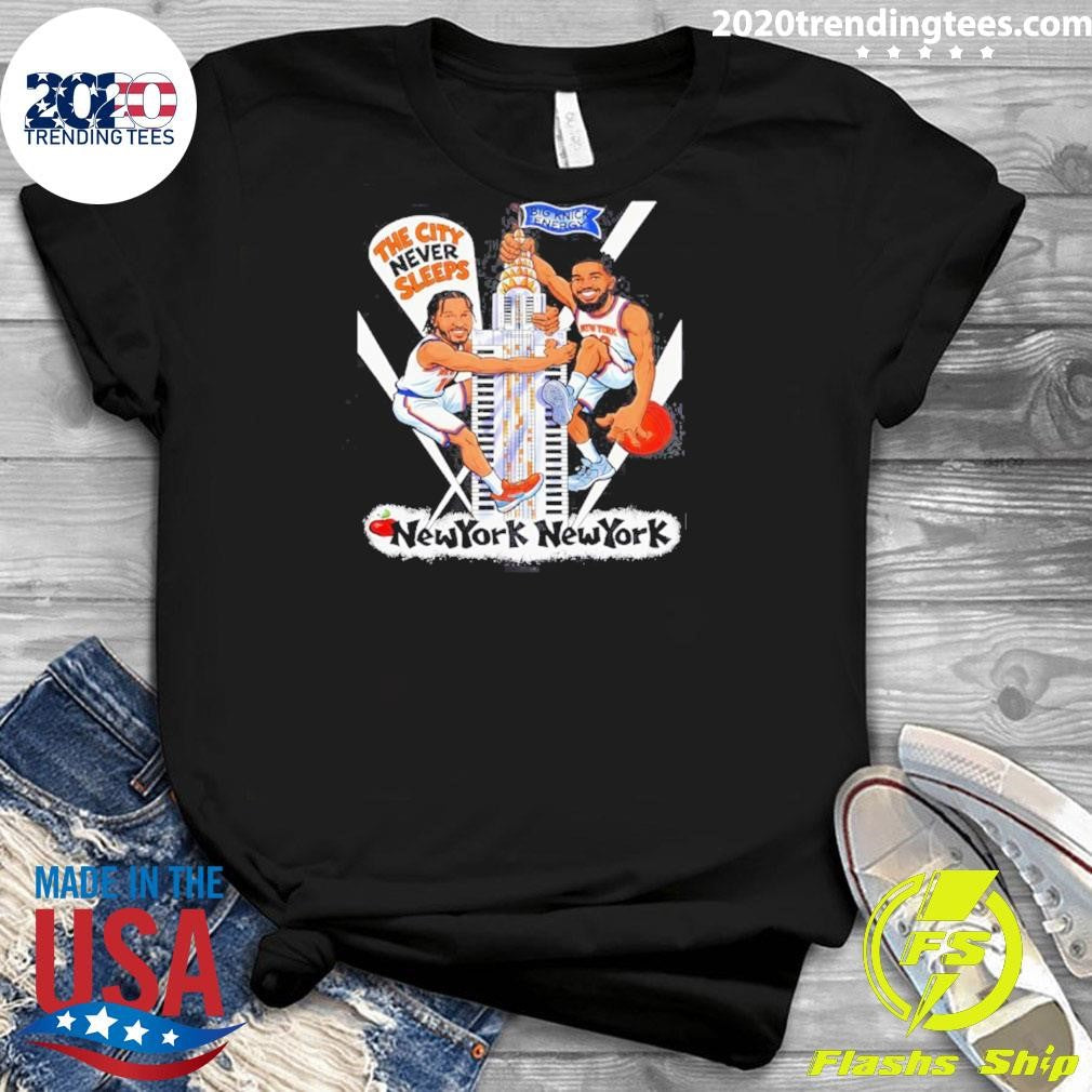Jalen Brunson And Karl-anthony Towns New York State Of Mind The City Never Sleeps Big Knick Energy Shirt