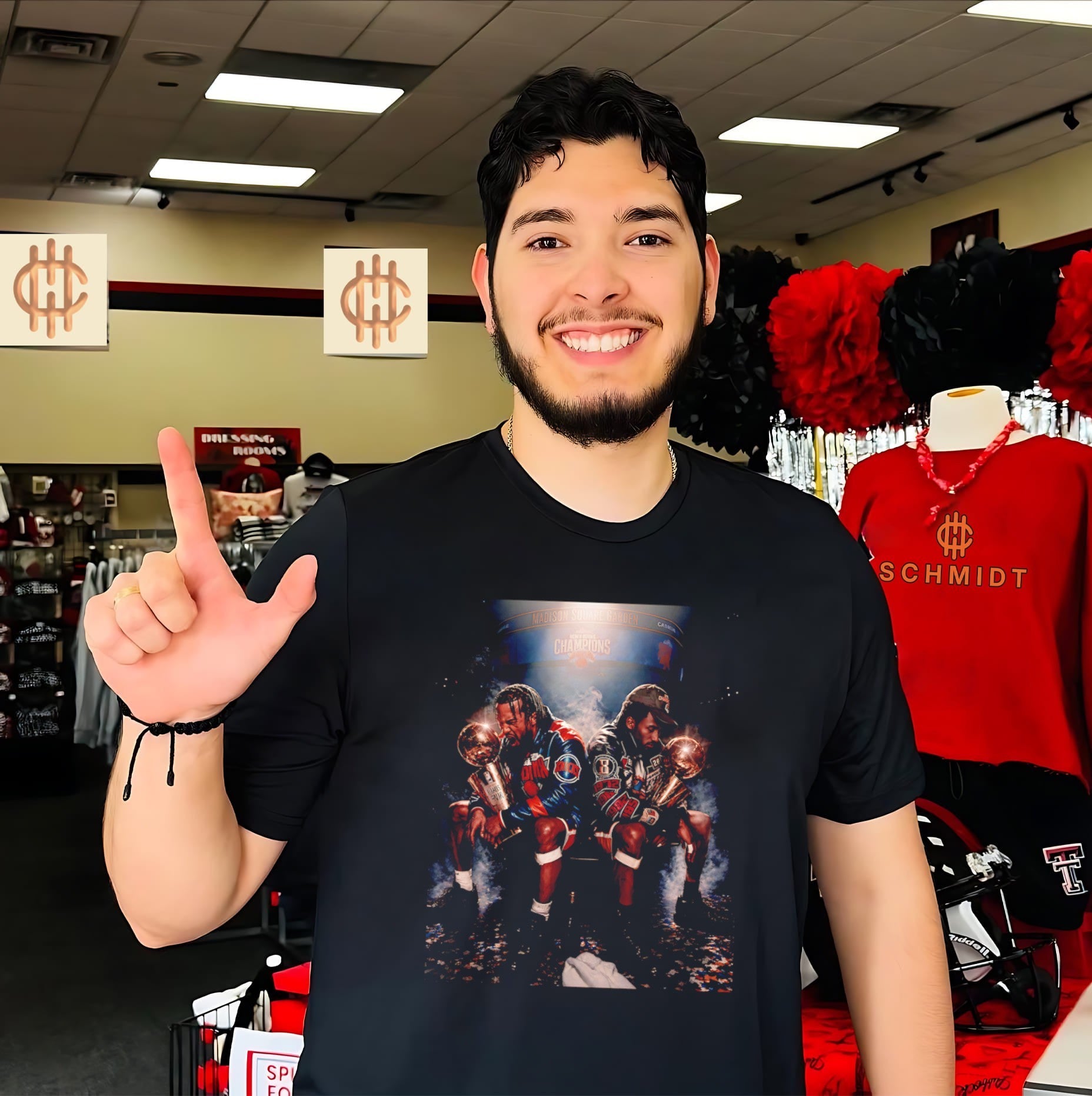 Jalen Brunson and Kobe Bryant MVP Champions trophy graphic shirt