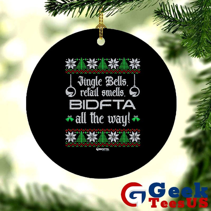 Jingle Bells retall smells BidFTA all the way ugly Christmas shirt