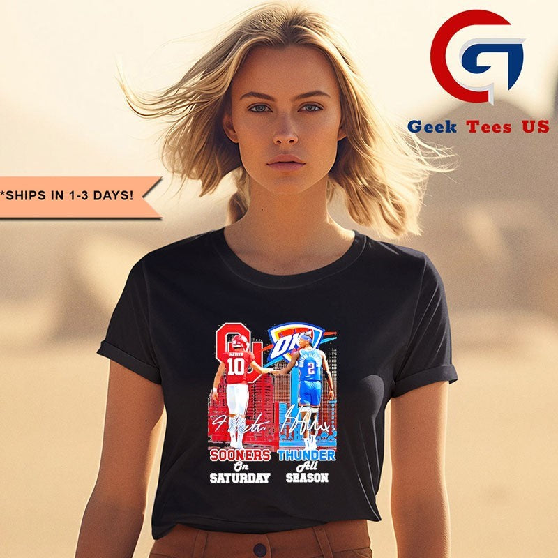 John Mateer Oklahoma Sooners On Saturdays and Shai Gilgeous-Alexander OKC Thunder All Season City