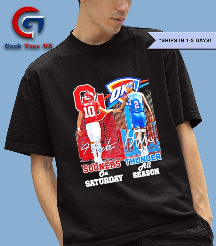 John Mateer Oklahoma Sooners On Saturdays and Shai Gilgeous-Alexander OKC Thunder All Season City