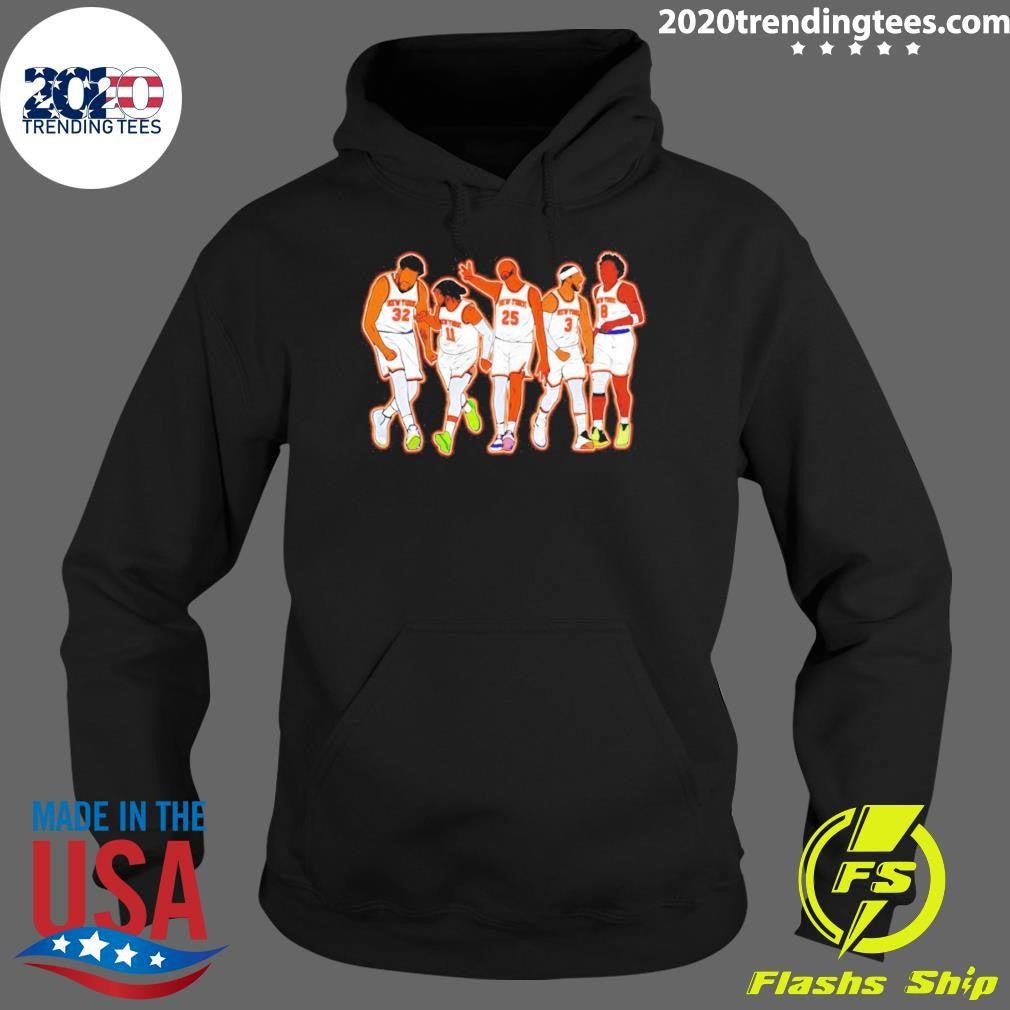 Karl-Anthony Towns Jalen Brunson Mikal Bridges Josh Hart OG Anunoby New York Knicks Starting Five Basketball Shirt