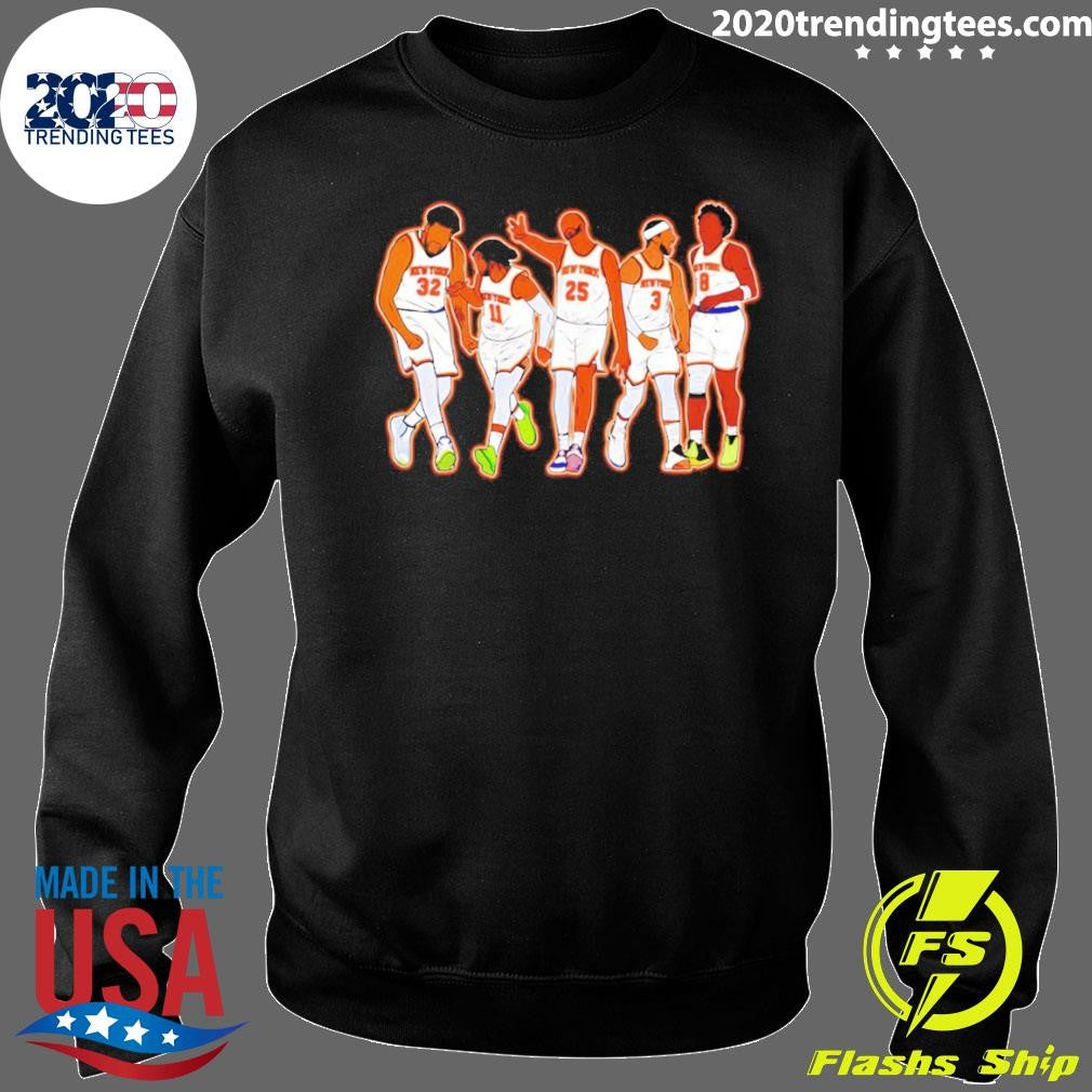 Karl-Anthony Towns Jalen Brunson Mikal Bridges Josh Hart OG Anunoby New York Knicks Starting Five Basketball Shirt