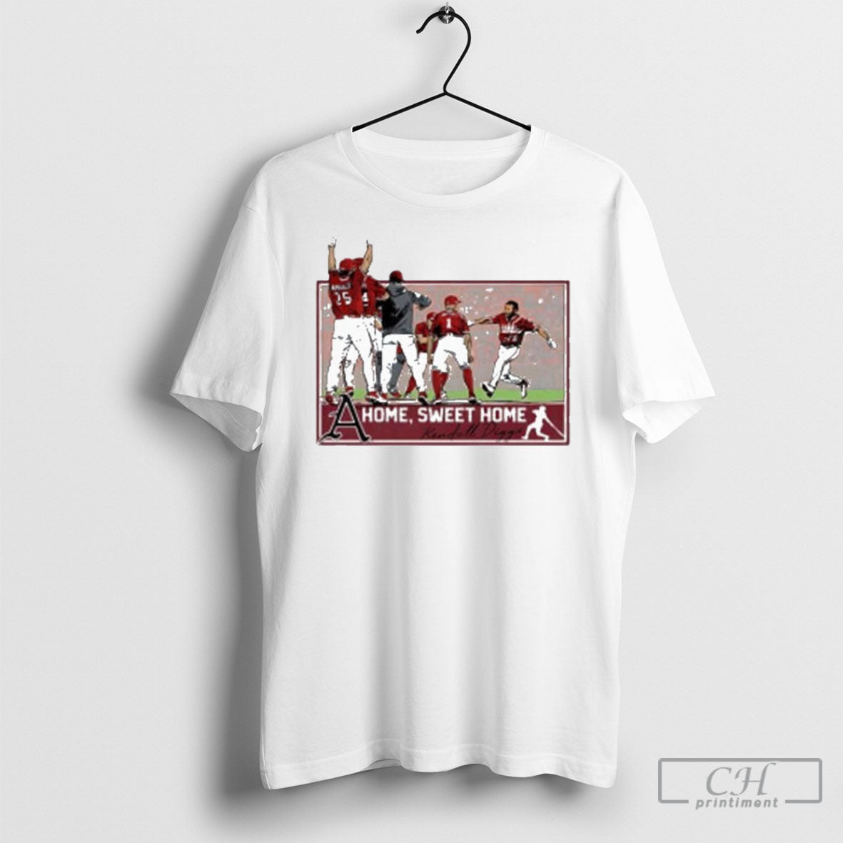 Kendall Diggs Arkansas Razorbacks Baseball A Home Sweet Home Graphic T Shirt
