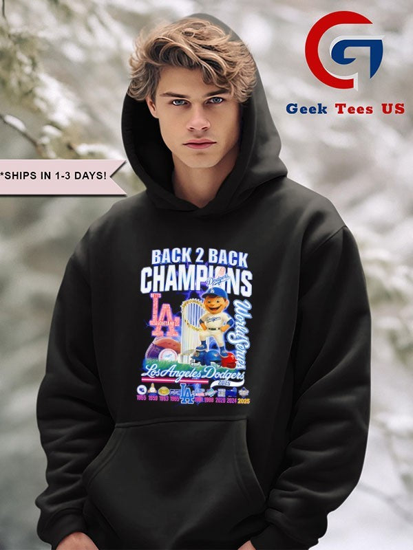 LA Dodgers Back 2 Back World Series Champs 2025 mascot shirt