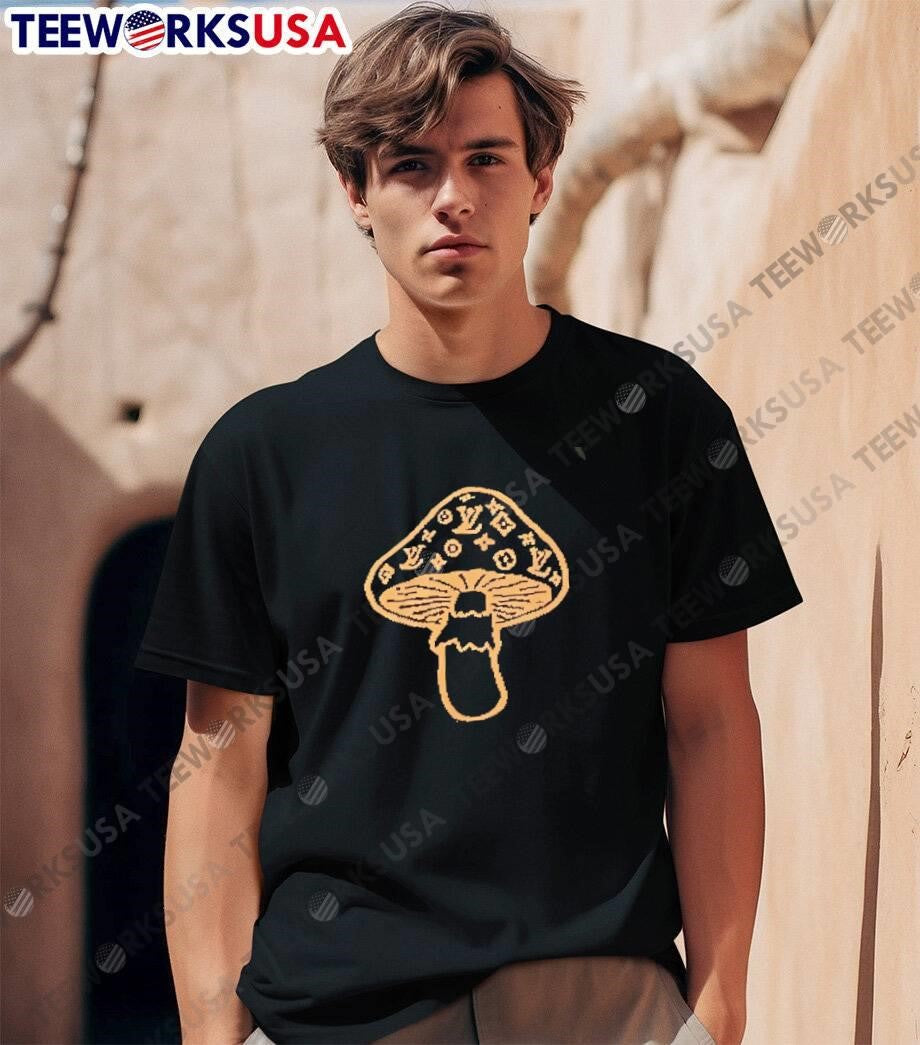 LV Mushroom Embroidery Black shirt