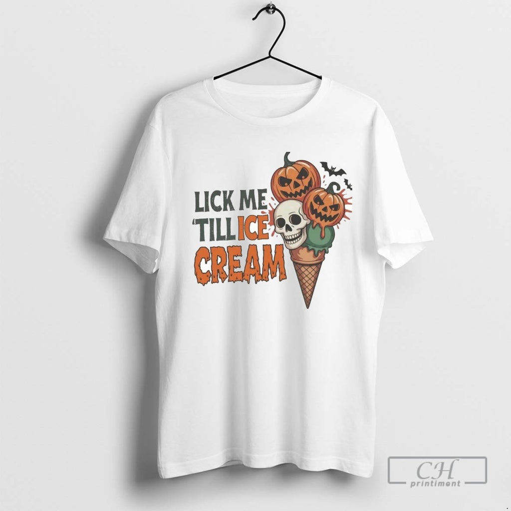 Lick Me Till Ice Cream Skull Pumpkin Halloween
