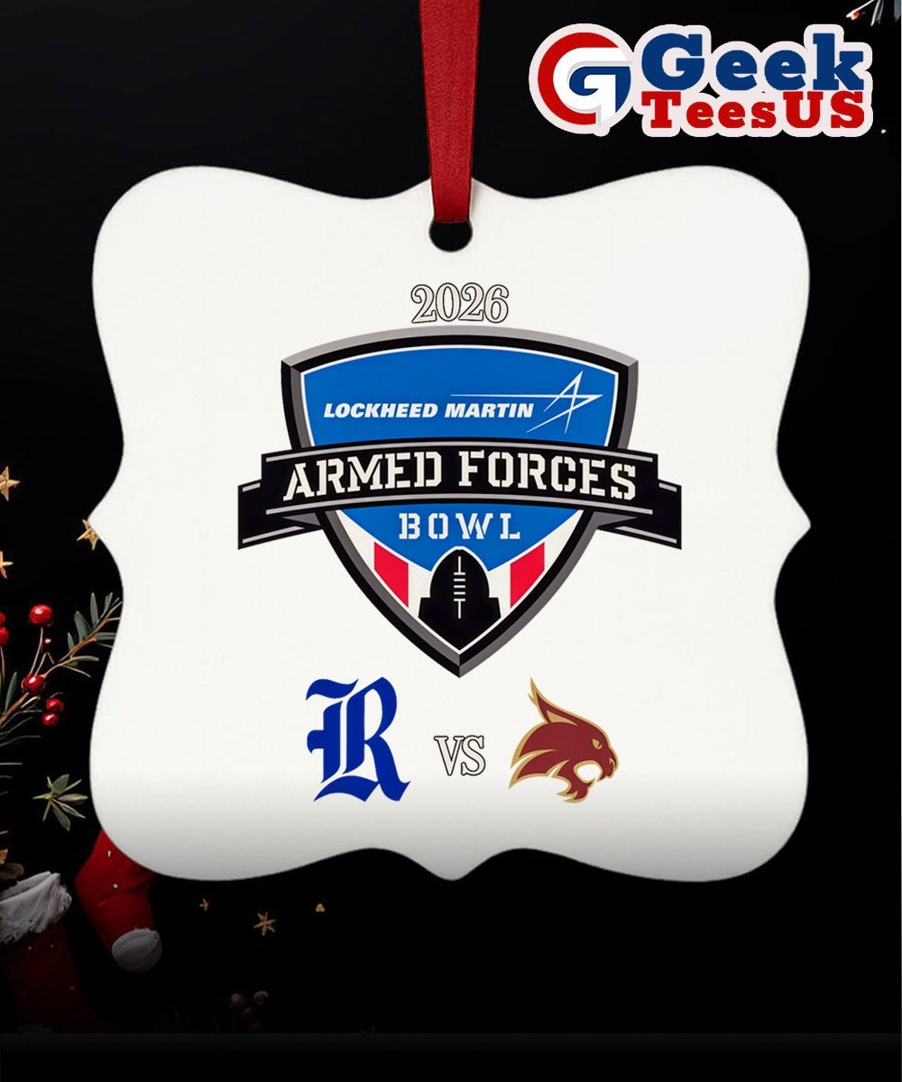 Lockheed Martin Armed Forces Bowl 2026 Texas State Bobcats vs Rice Owls logo Ornament