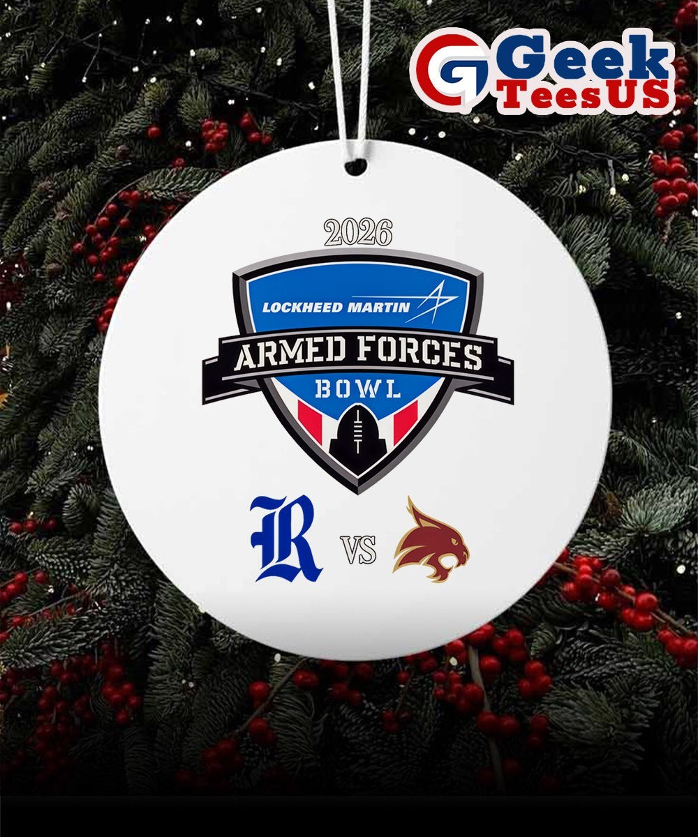 Lockheed Martin Armed Forces Bowl 2026 Texas State Bobcats vs Rice Owls logo Ornament