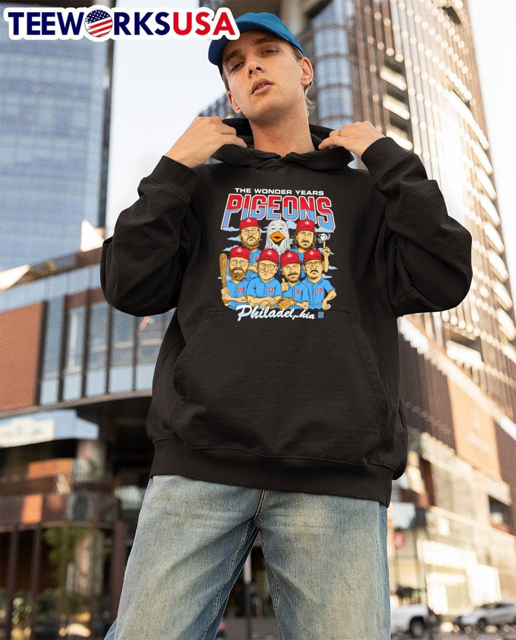 Lone Light Place To Go The Wonder Years Pigeons Philadelphia Baseball T-Shirt