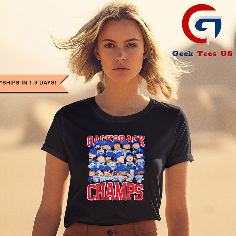 Los Angeles Dodgers Baseball Back 2 Back Champions 2025 caricature shirt