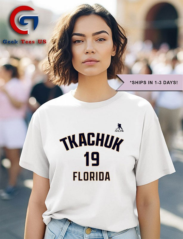 Matthew Tkachuk 19 player Florida Panthers NHLPA shirt