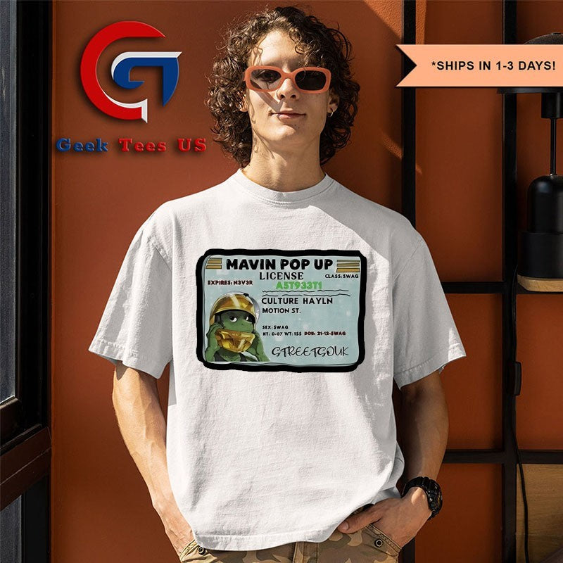 Mavin Pop Up License shirt