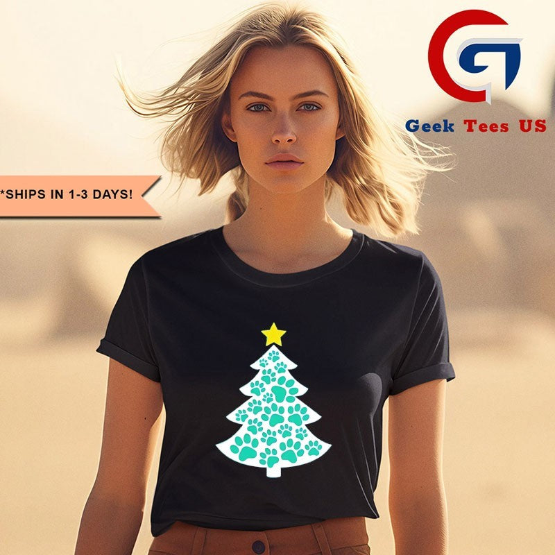 Merry Christmas Tree Paws shirt