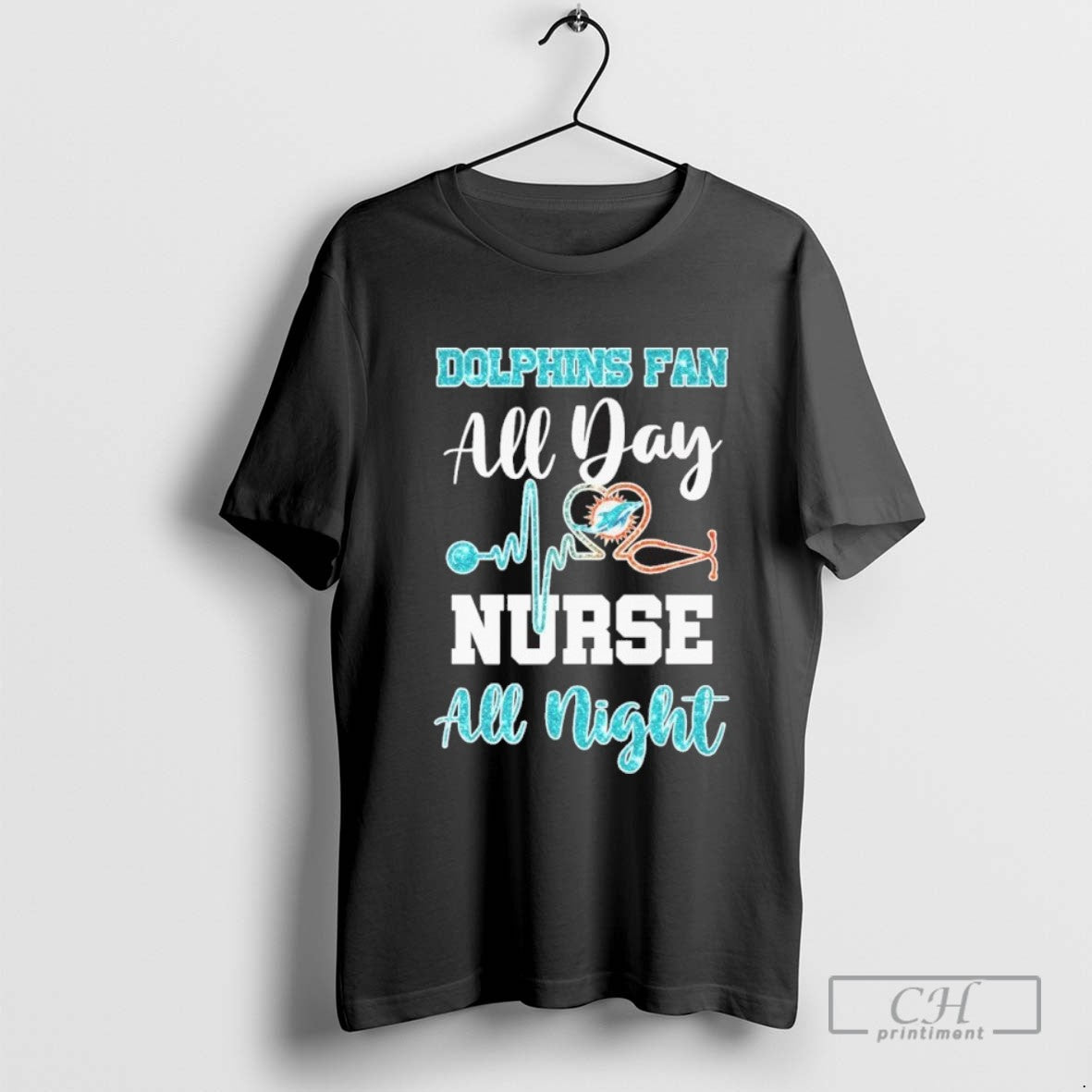 Miami Dolphins Fan All Day Nurse All Night Diamond