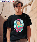 Miami Girl Tropical Aesthetic Illustration Pink T-Shirt
