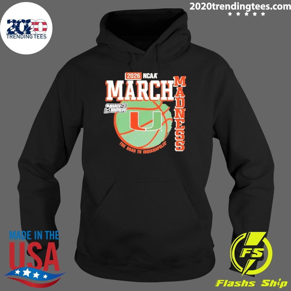 Miami Hurricanes 2026 Men’s Basketball March Madness Road To Indianapolis Shirt