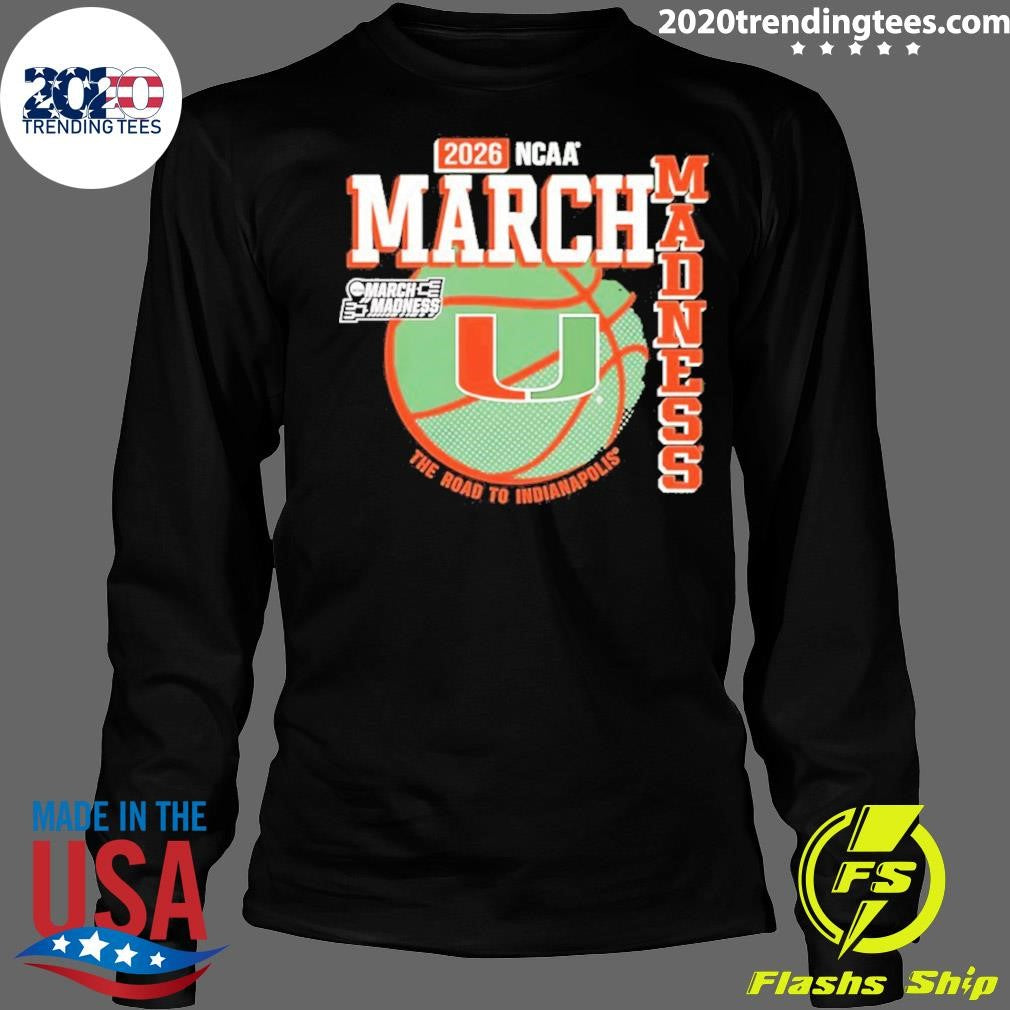 Miami Hurricanes 2026 Men’s Basketball March Madness Road To Indianapolis Shirt