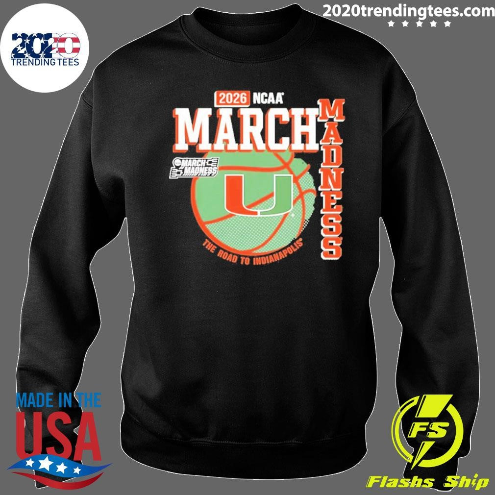 Miami Hurricanes 2026 Men’s Basketball March Madness Road To Indianapolis Shirt