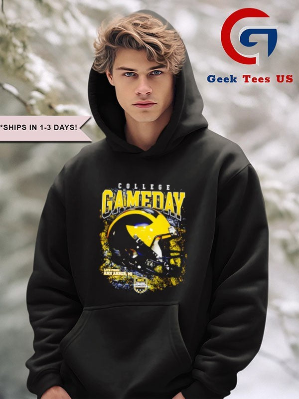 Michigan Wolverines College Gameday 2025 helmet shirt