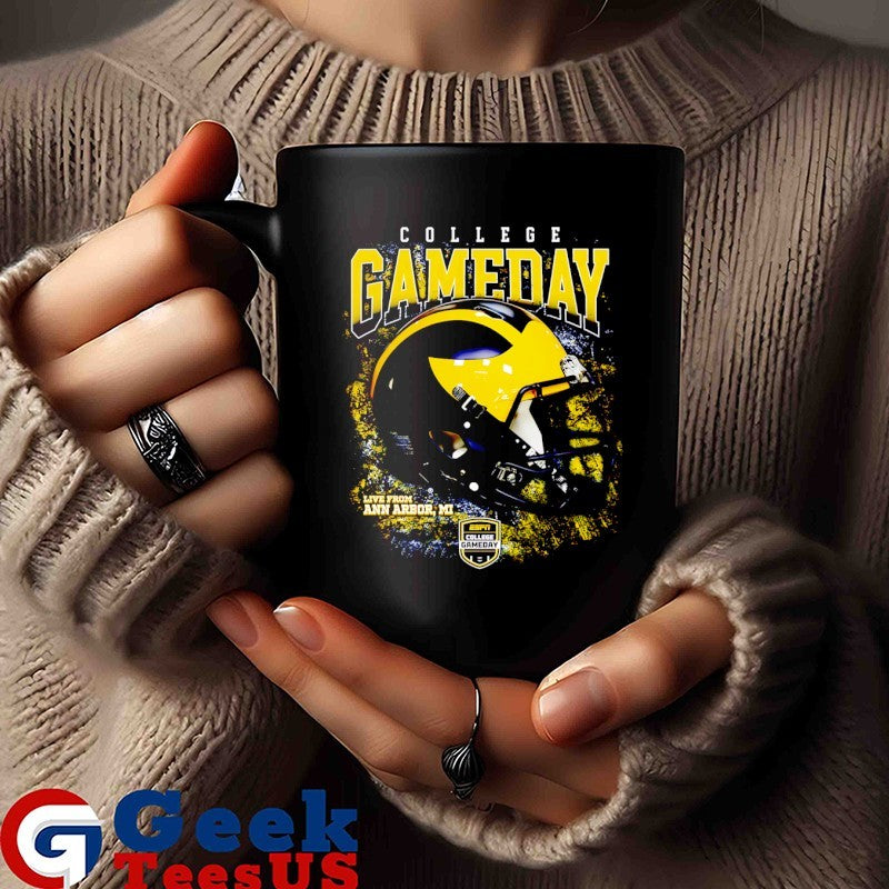 Michigan Wolverines College Gameday 2025 helmet shirt