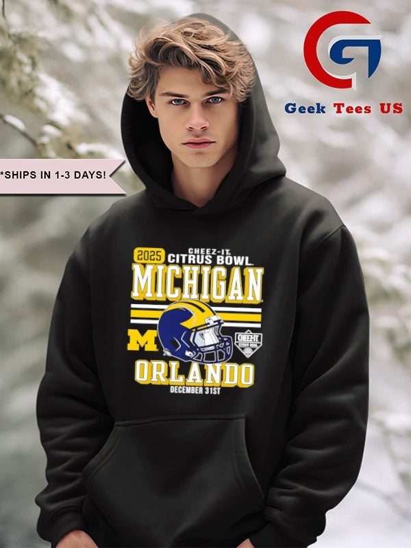 Michigan Wolverines Football 2025 Cheez-It Citrus Bowl helmet shirt