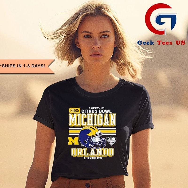 Michigan Wolverines Football 2025 Cheez-It Citrus Bowl helmet shirt