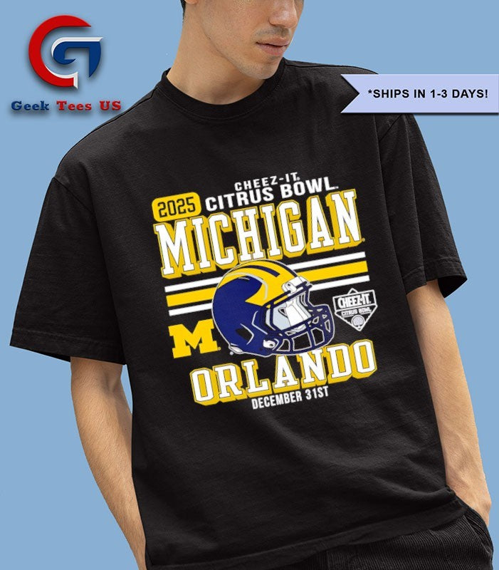 Michigan Wolverines Football 2025 Cheez-It Citrus Bowl helmet shirt