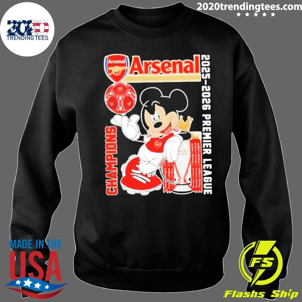 Mickey X Arsenals 2025-26 Premier League Champions Trophies Shirt