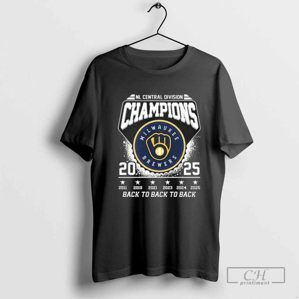 Milwaukee Brewers Nl Central Division Champions 2025 Back To Back To Back 2011 2025