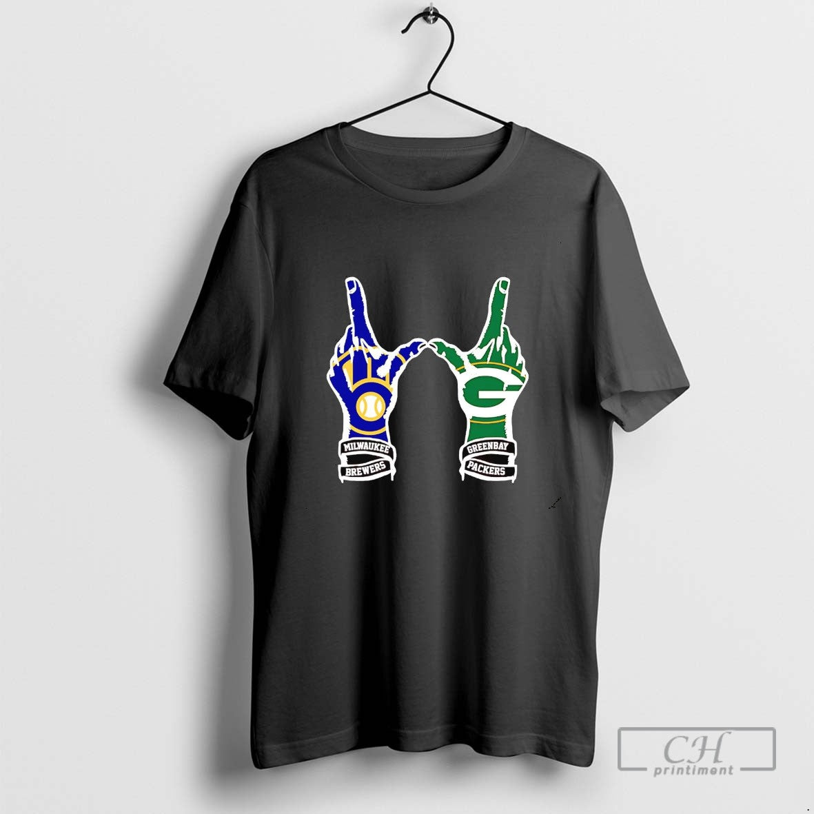 Milwaukee Brewers And Green Bay Packers Hands Celebration