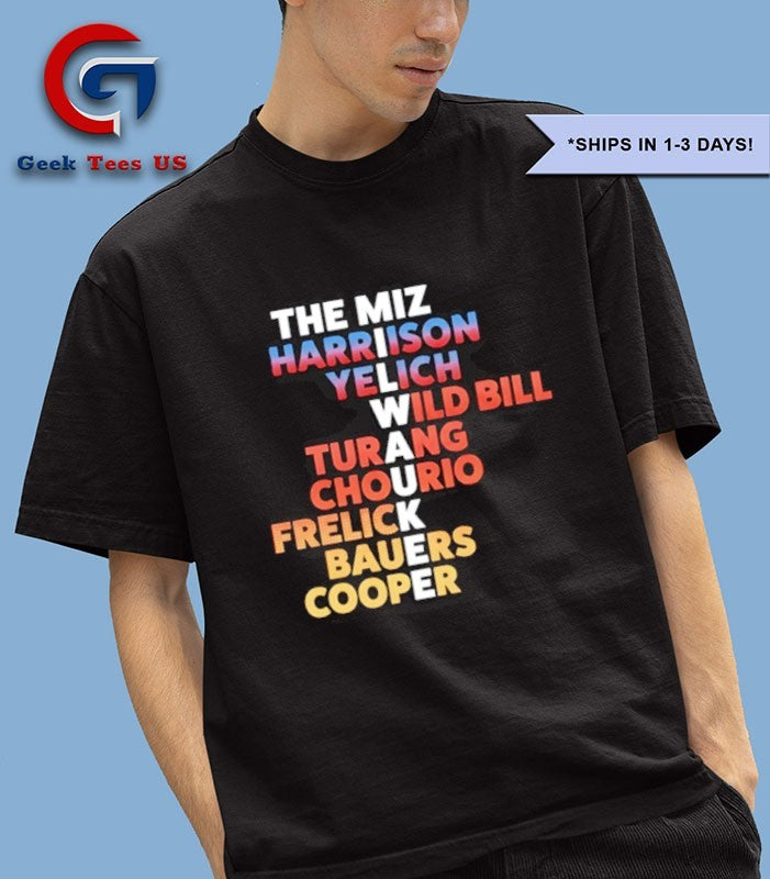Milwaukee Brewers player names roster shirt