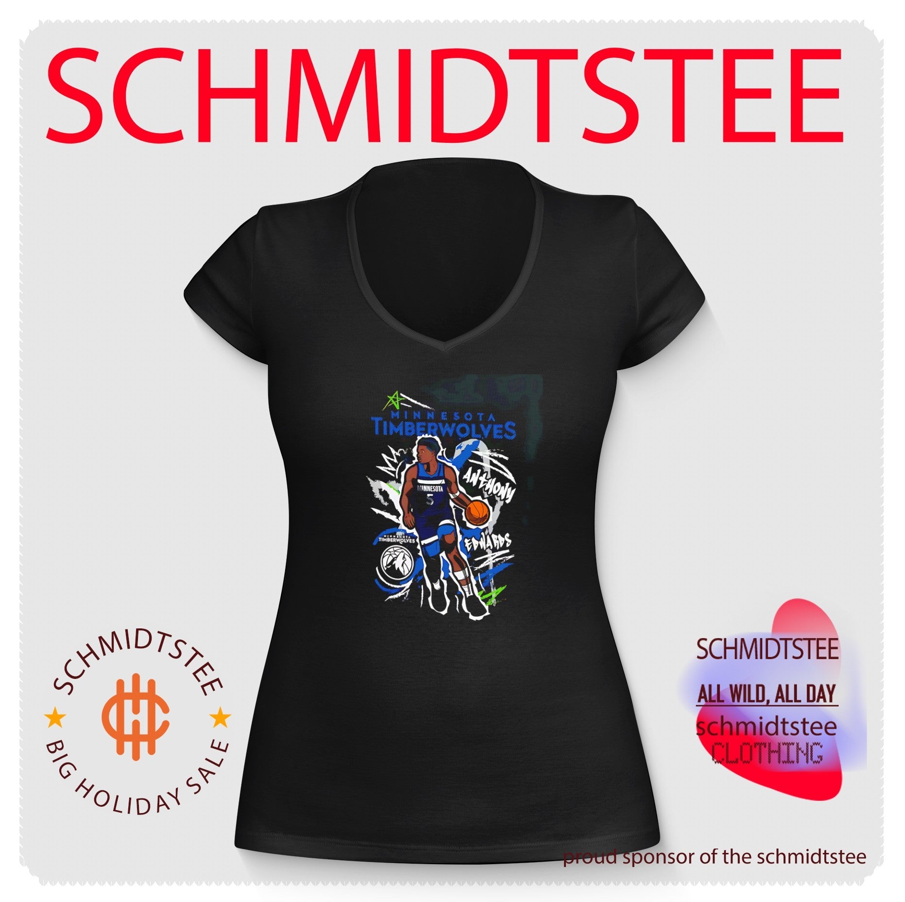 Minnesota Timberwolves Anthony Edwards comic style graphic shirt