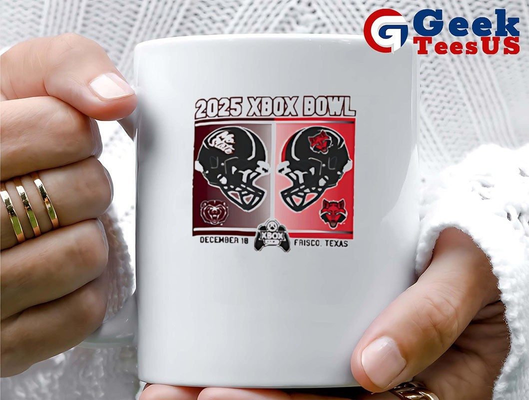 Missouri State Bears vs. Arkansas State Red Wolves 2025 Xbox Bowl helmet to helmet shirt