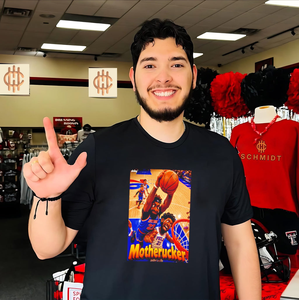 Mitchell Robinson and Joel Embiid New York Knicks caricature shirt