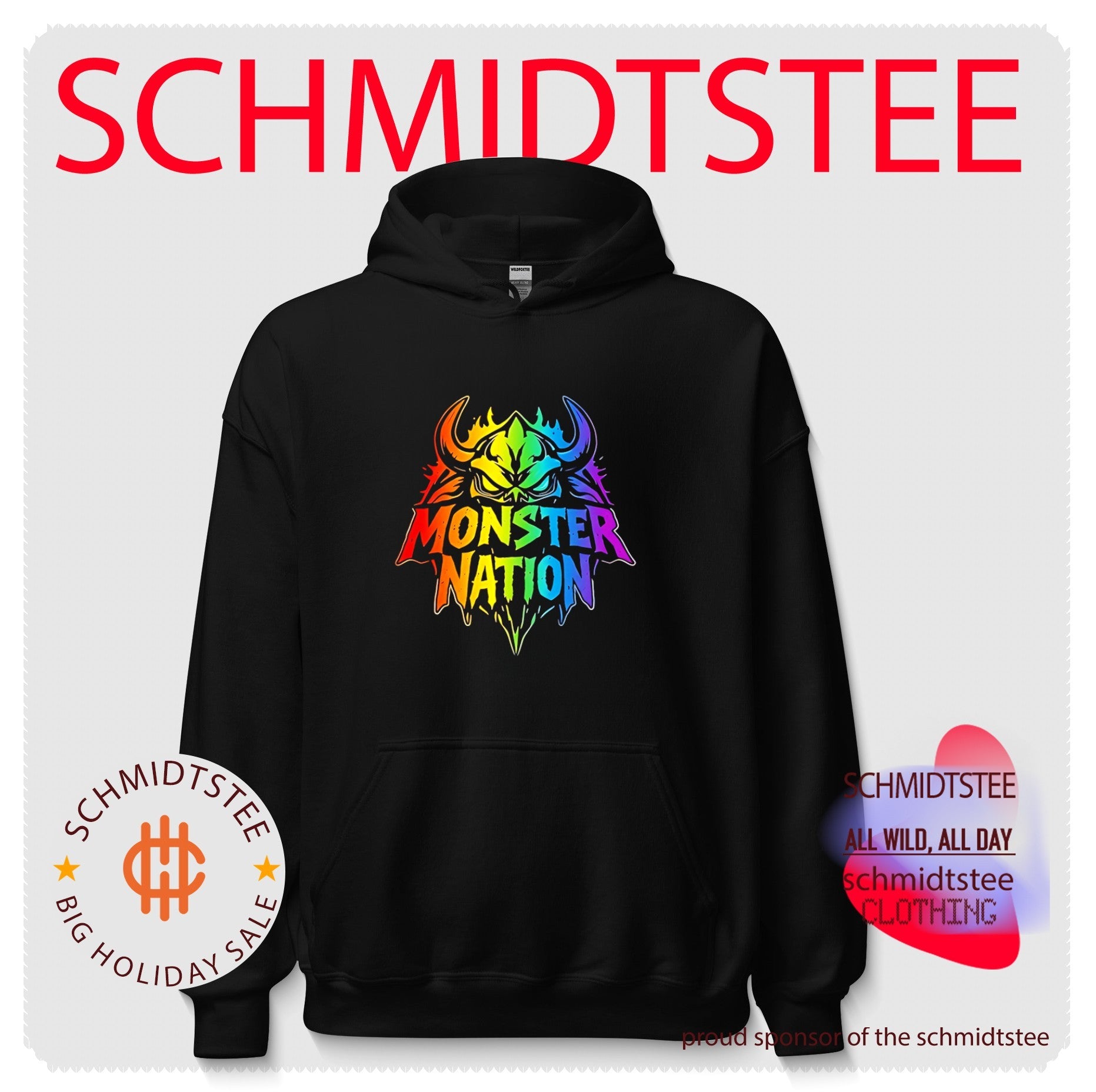 Monster Nation rainbow skull shirt