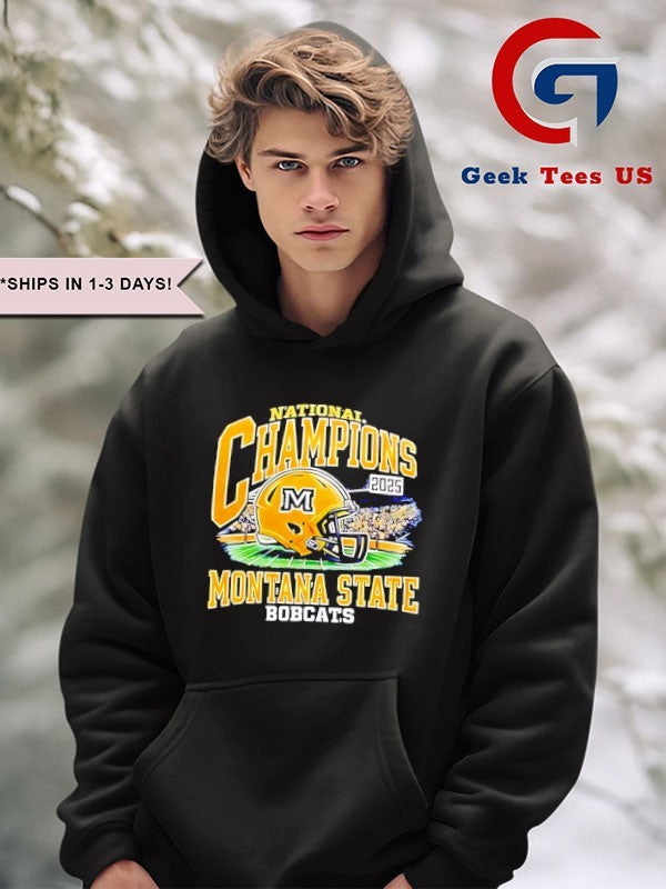 Montana State Football Division I Football National Champions 2025 helmet T-T-shirt