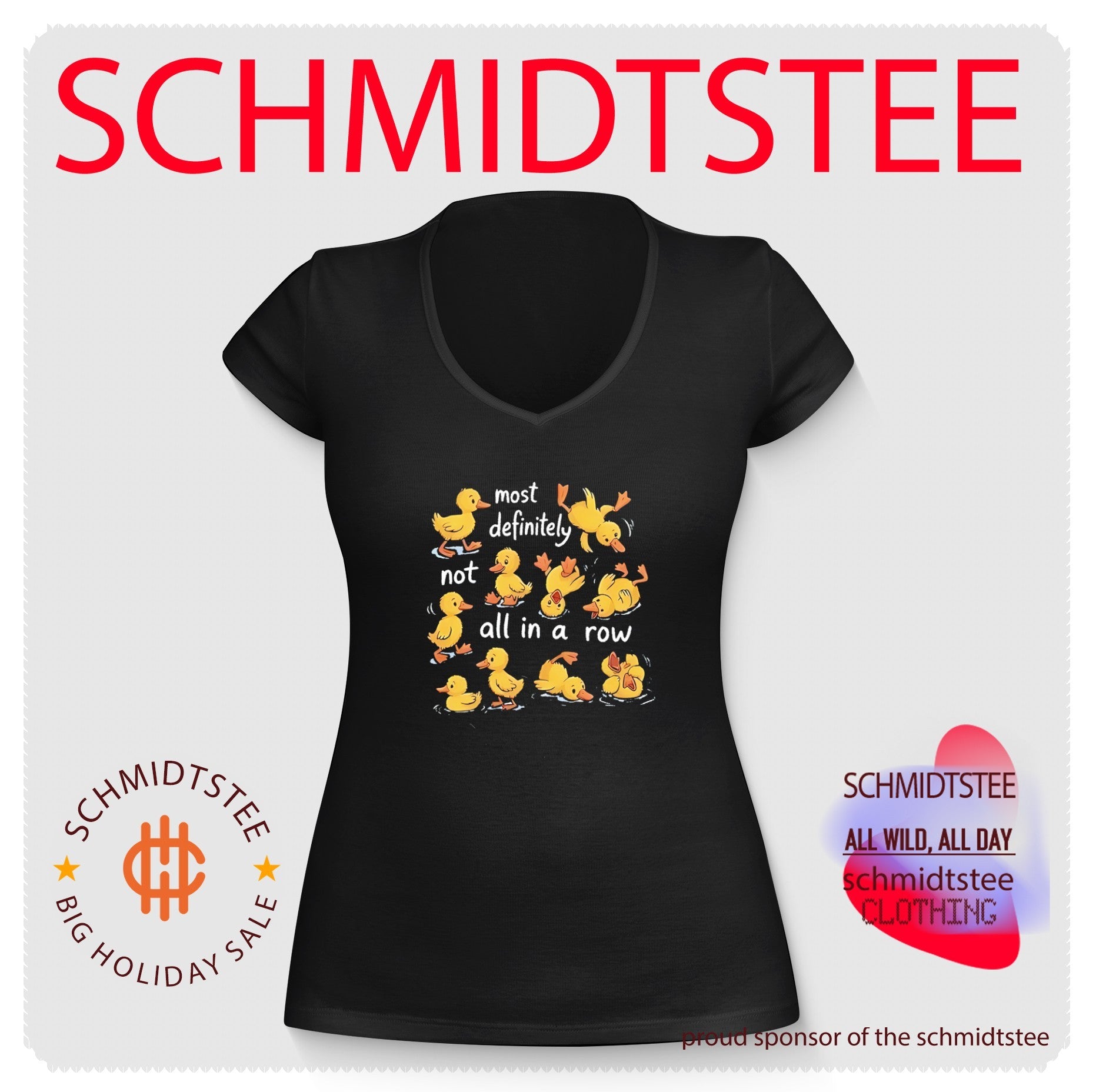 Most definitely not all in a row cartoon duck shirt