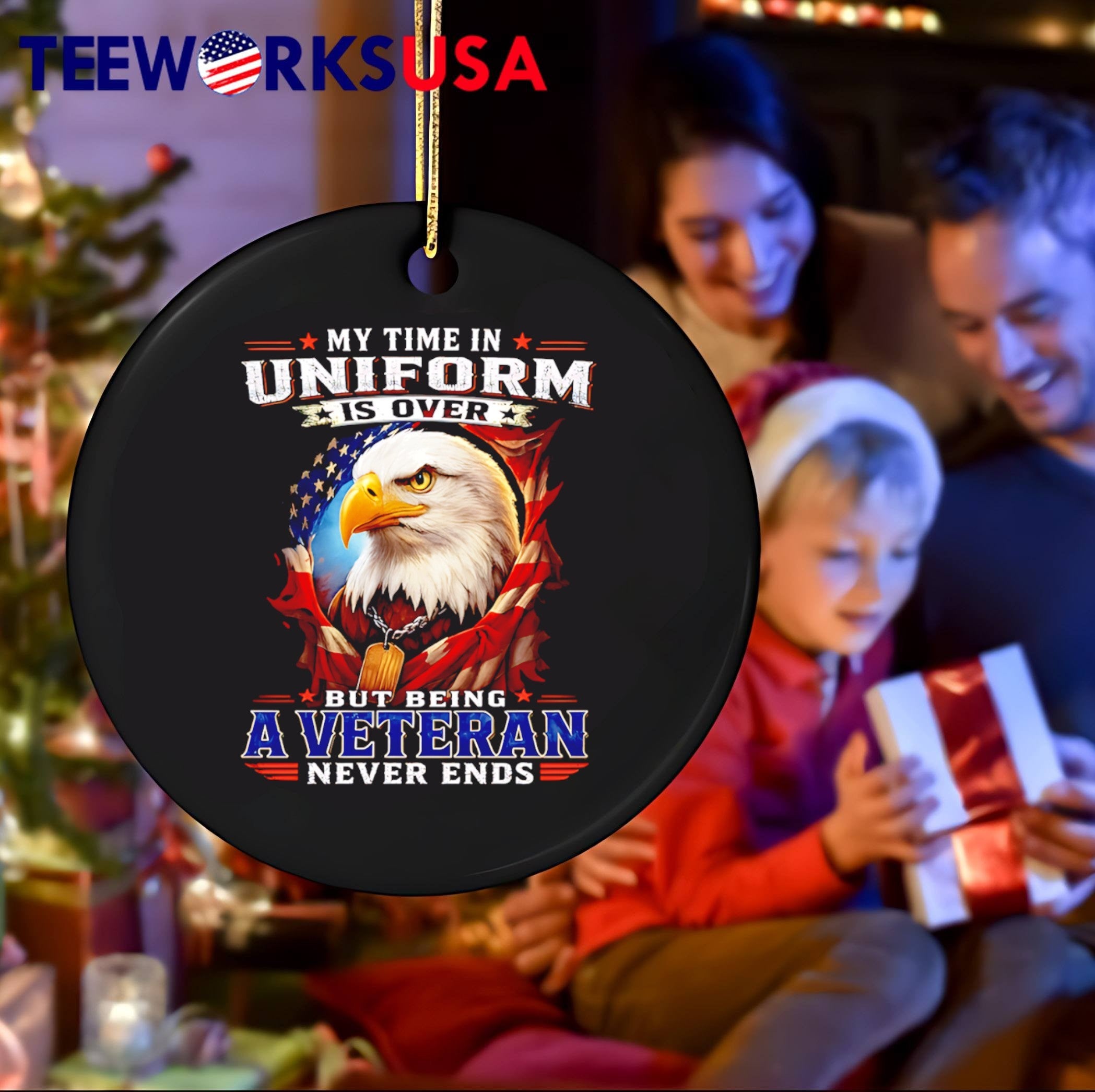 My Time in Uniform Is Over but Being a Veteran Never Ends Eagle T-Shirt
