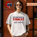 My cup size is Stanley All Caps Washington Capitals hockey shirt