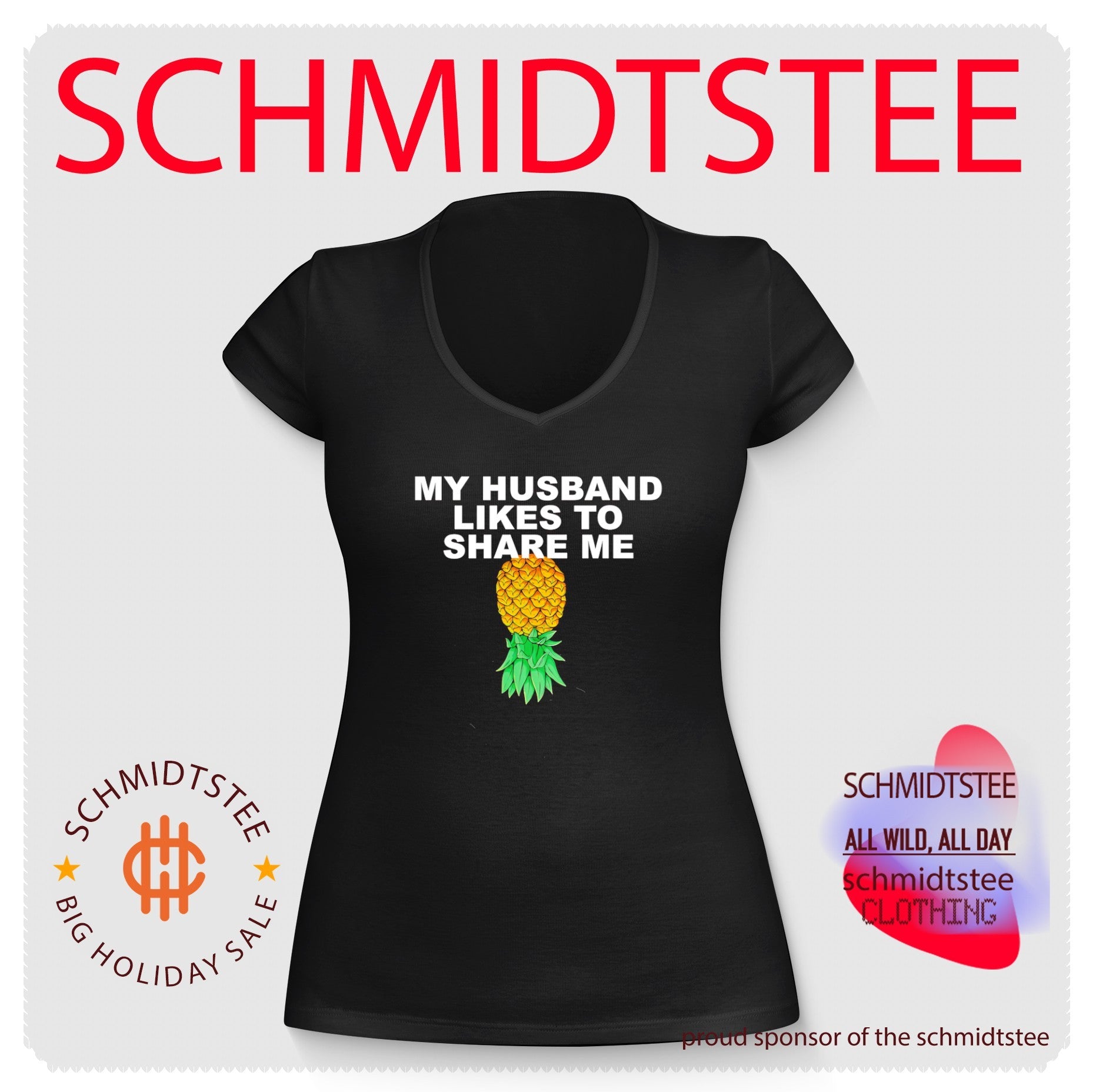 My husband likes to share me upside down pineapple shirt