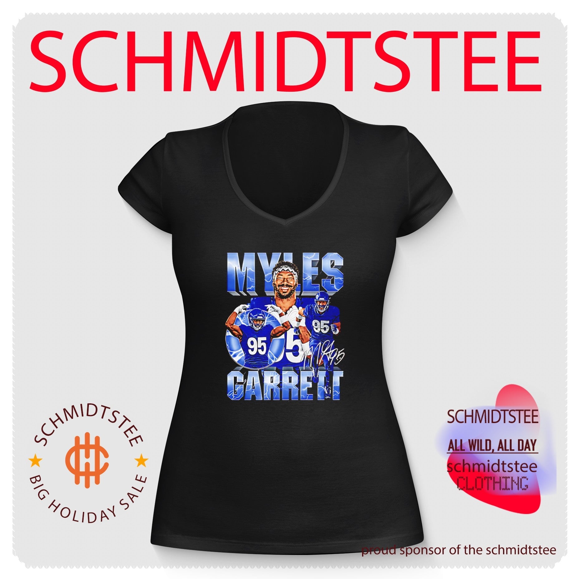 Myles Garrett Los Angeles Rams player collage signature shirt