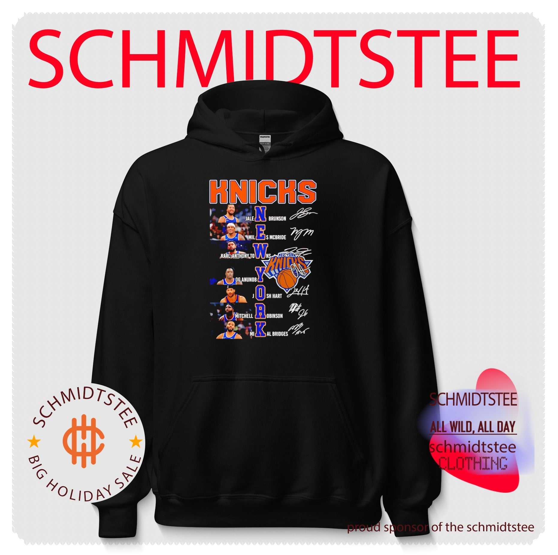 NY Knicks player name signature graphic 2026 shirt